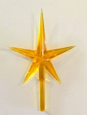 2 LARGE YELLOW / GOLD STARS Ceramic Christmas Tree 4" tall TOPPERS XL