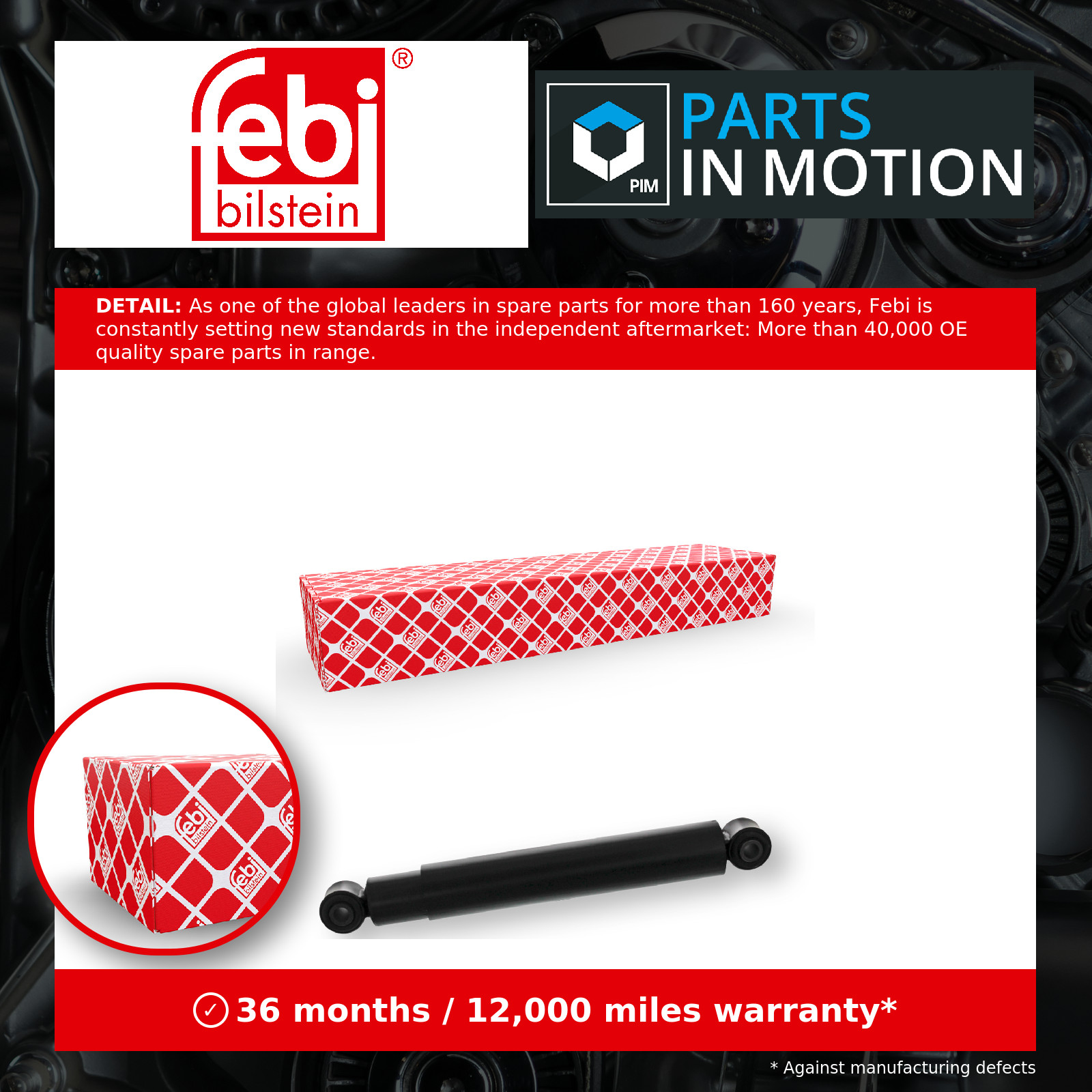 2x Shock Absorbers (Pair) Rear 20220 Febi Damper 81437016911 81437026118 Quality