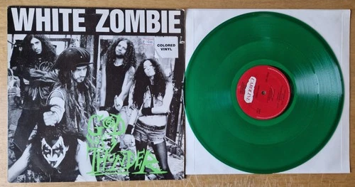 White Zombie, God of thunder. Green vinyl LP. 1989 Caroline Records.