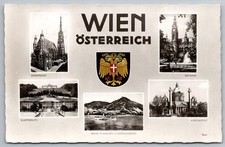 Vintage RPPC Vienna Austria Landmarks Stephansdom Rathaus c.1964 Real Photo