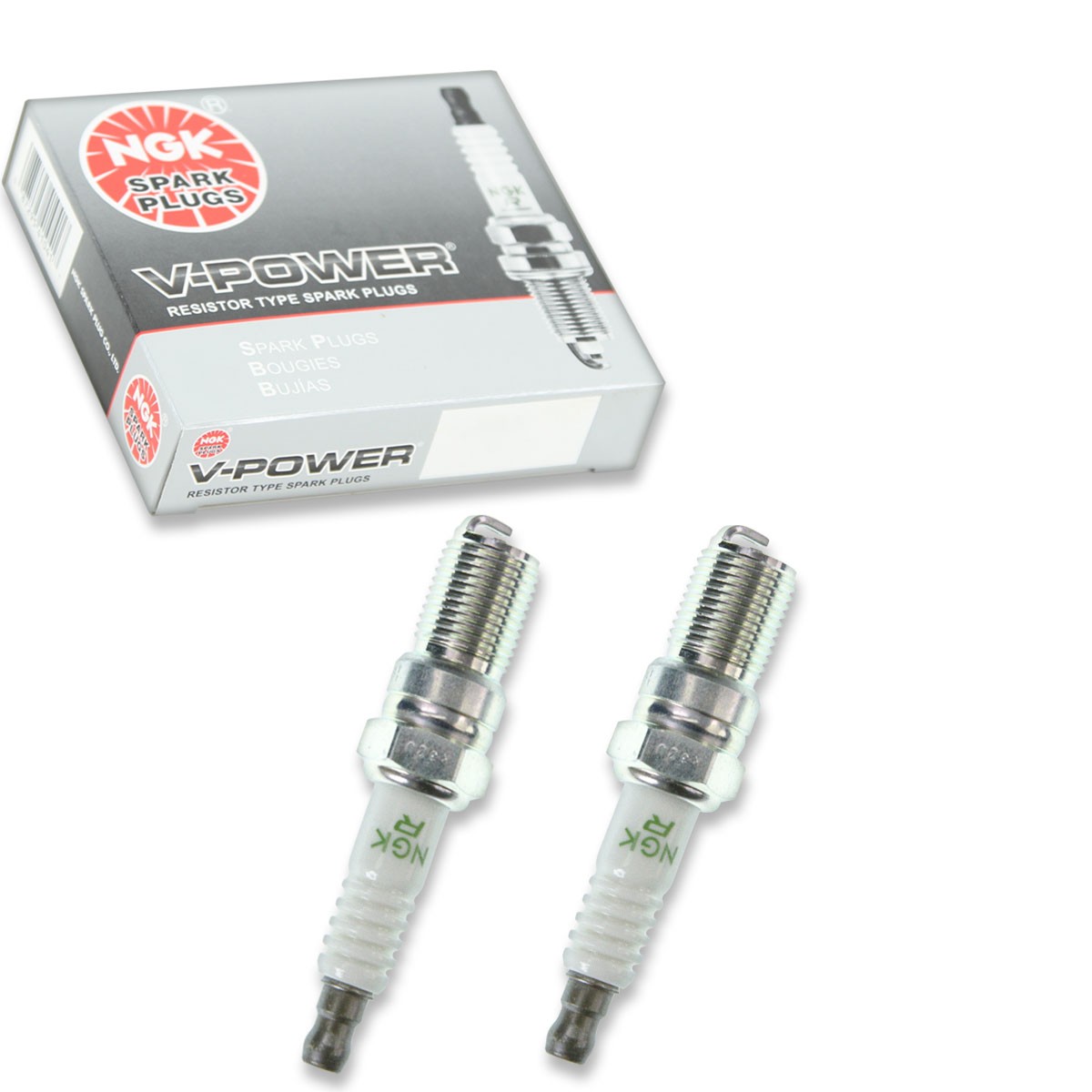 2 pc NGK 3177 BR6EF V-Power Spark Plugs for R44LT 1765307 Ignition Wire an