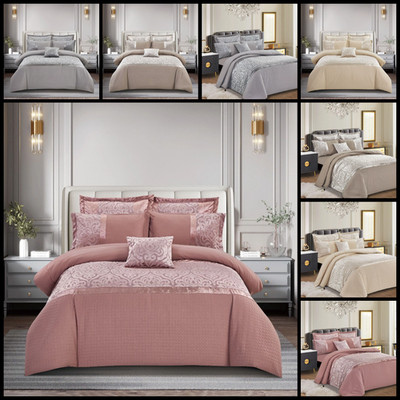 Neu 3-teiliges Luxus Infinity Bettdecke Quilt Cover Bettwäsche Set Double King Kissenbezug