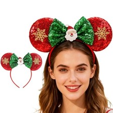 Glitter Christmas Headband, Xmas Tree Hair Accessories For Women, Christmas