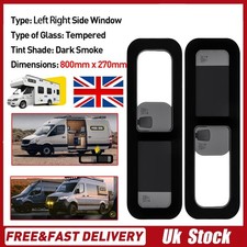 Tempered Glass 800x270mm Left & Right Sliding Window Set for Universal Dark Tint