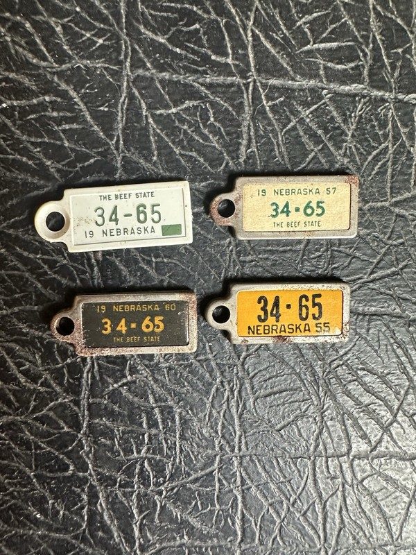 1950s-1960s Vintage Fishing Licenses Lot of 4  Nebraska Disabled Vet Tag