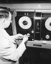 View of Remington-Rand calculating machine UNIVAC an early compute- Old Photo 1