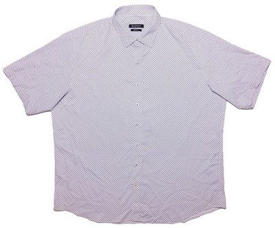BUGATCHI Short Sleeve Performance Shirt Nylon Blue White Dots Men's XL