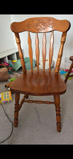 Wood Indoor Dining Chair Brown Carved Backrest 45x45x90cm Adults