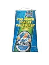 St Pauli Girl Beer Banner 24x50 Man Cave Bar Decor Lager Sign Promo Wall Art