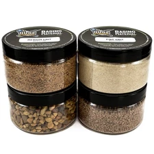Huge Miniatures Grit Materials Bundle, 4oz Natural for Model Basing - 4 Jars