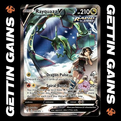 Rayquaza V - 194/203 - Alternate Art - Evolving Skies - Pokemon Card - NM/M 