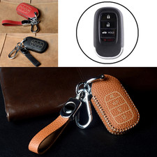 Genuine Leather Car Key Case Cover For Honda Civic Accord Hr-v Vezel Cr-v Pilot
