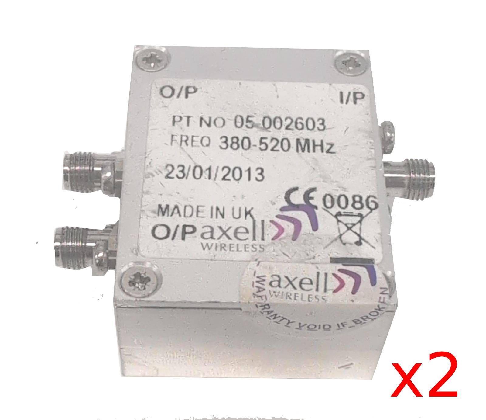 Lot of 2 Axell Wireless 380-520Mhz 3dB Splitter/Combiner 05-002603 SMA