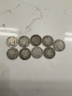 9 Barber Silver Dimes 1900s–1914 Early Dates Incl 1909 Nice Lot