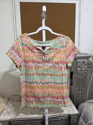 NWT! Rafaella Keyhole Knit Blouse Size Large M-18