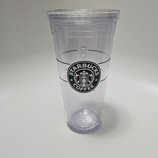 2009 Starbucks Tumbler 20oz Clear Plastic