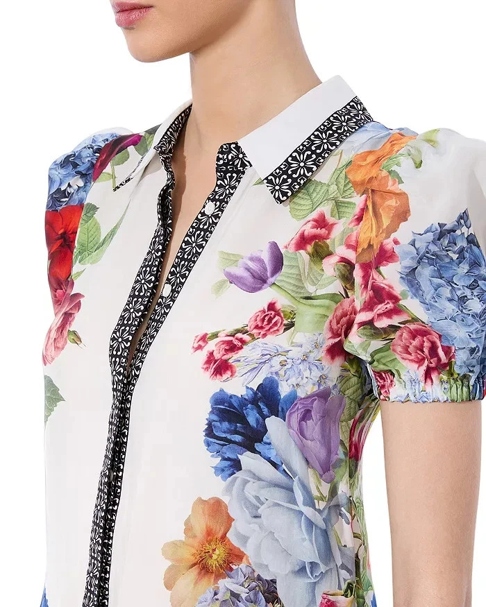 NEW, Alice + Olivia Claire Short Sleeved Tiered Dress Size M #MD1007 - Image 3 of 4