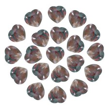 20Pcs 0.6" 3/8"T Natural Heart Crystal for Moss Agate