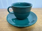 Fiestaware Evergreen Tea Cup And Saucer Set Retired Dark Green 2 Pc