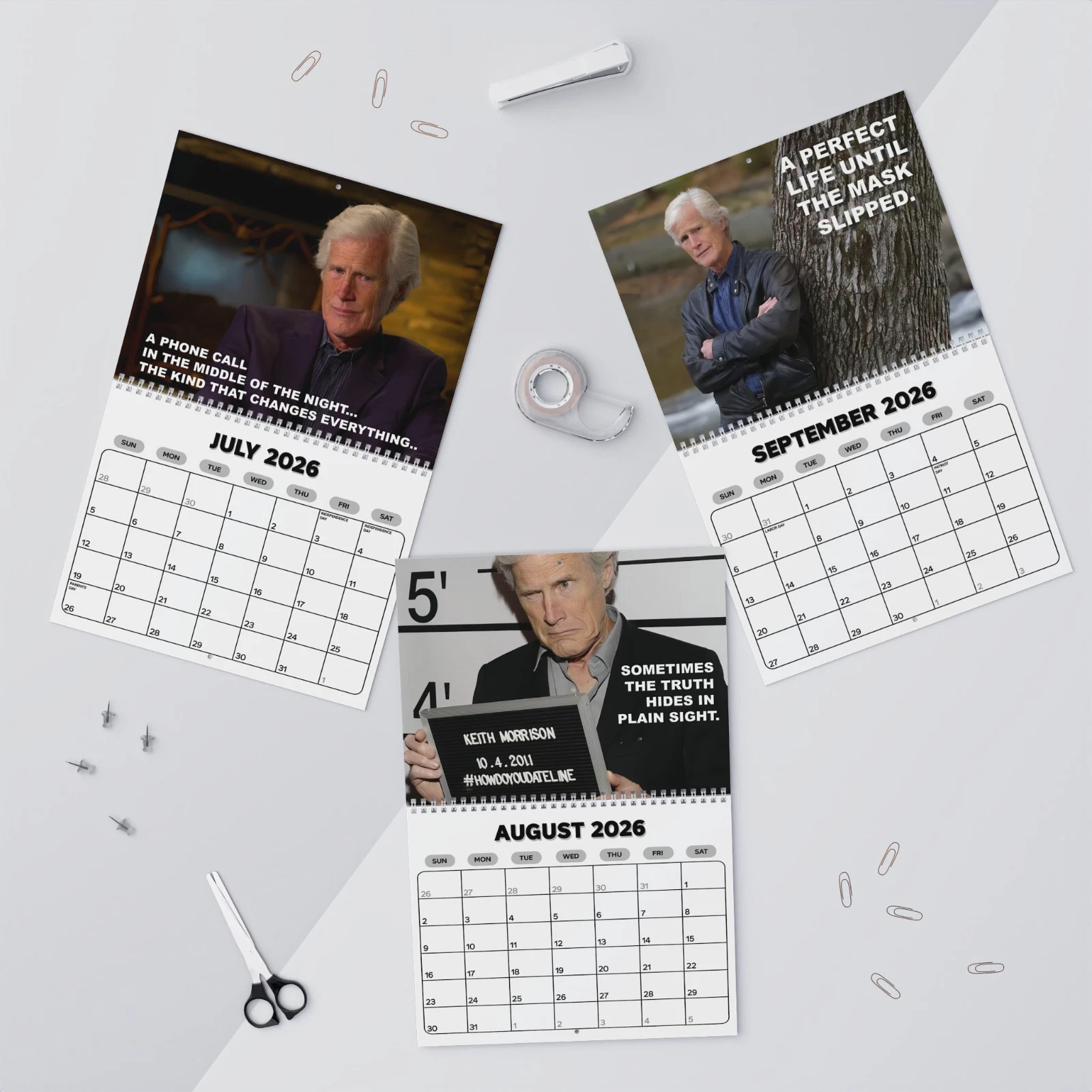 Keith Morrison True Crime 2026 Wall Calendar, Keith Morrison Best Lines Planner