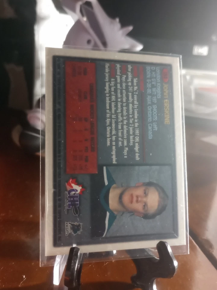 1998 O-PEE-CHEE Chrome CHL #134R JOHN ERSKINE INTERNATIONAL Refractor NM-MT  A2 - Image 2 of 2