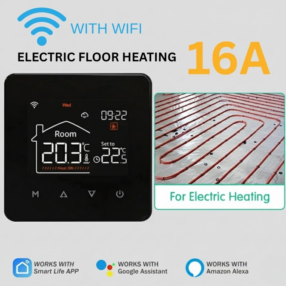 Smart WiFi Thermostat Programmable Heating Controller Central Heating Underfloor - Image 3 of 4