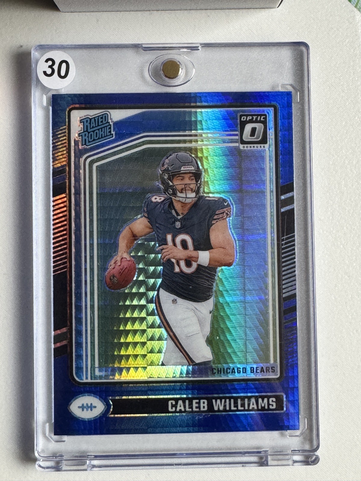 2024 Panini Donruss Optic-Rated Rookie Caleb Williams #201 Blue Hyper Prizm (RC)