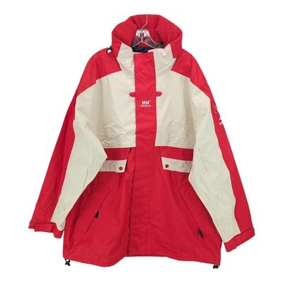 HELLY HANSEN Course Sailing Waterproof Jacket White/Red Men's XL - READ!