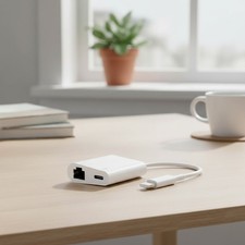 Apple Mfi Certified Lightning to Ethernet Adapter, 2 in 1 RJ45 Ethernet LAN