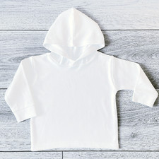 Baby Toddler Unisex Plain White Lightweight Hoodie 100% Soft Cotton