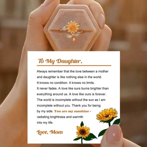To My Daughter Sunflower Fidget Ring 