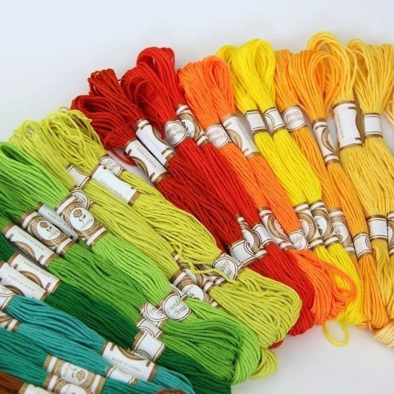 Hilo de coser de algodón suave, hilo de punto de cruz, hilo de hilo para  manualidades, proyectos de regalo, pulseras (50 colores)