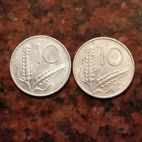1956 ITALY 10 LIRE COIN - AUMINUM (1 COIN PER SALE PICKED AT RANDOM) - #8161 - Picture 2 of 2