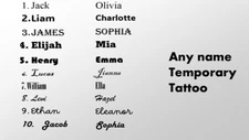 10 Custom Personalized Name Font Temporary Tattoo customized text