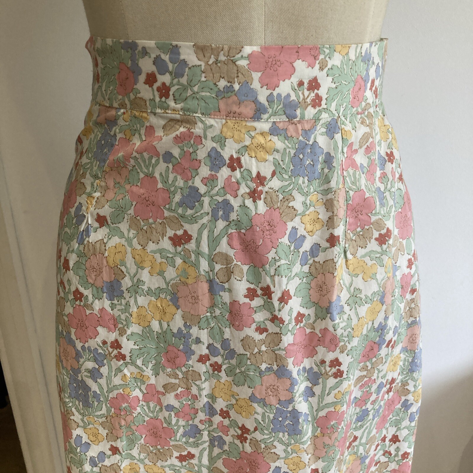 Vintage Liberty Floral Print Cotton Skirt, 13" across waist approx. 2