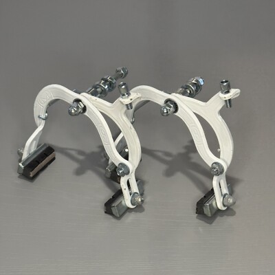 APSE White Brake Calipers BIKE BICYCLE BMX ROAD MTB PAIR NEW NOS UK