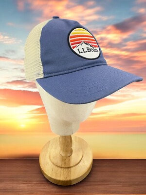 L.L. Bean Adult Snapback Trucker Hat Brown/Blue Outdoor Baseball Cap