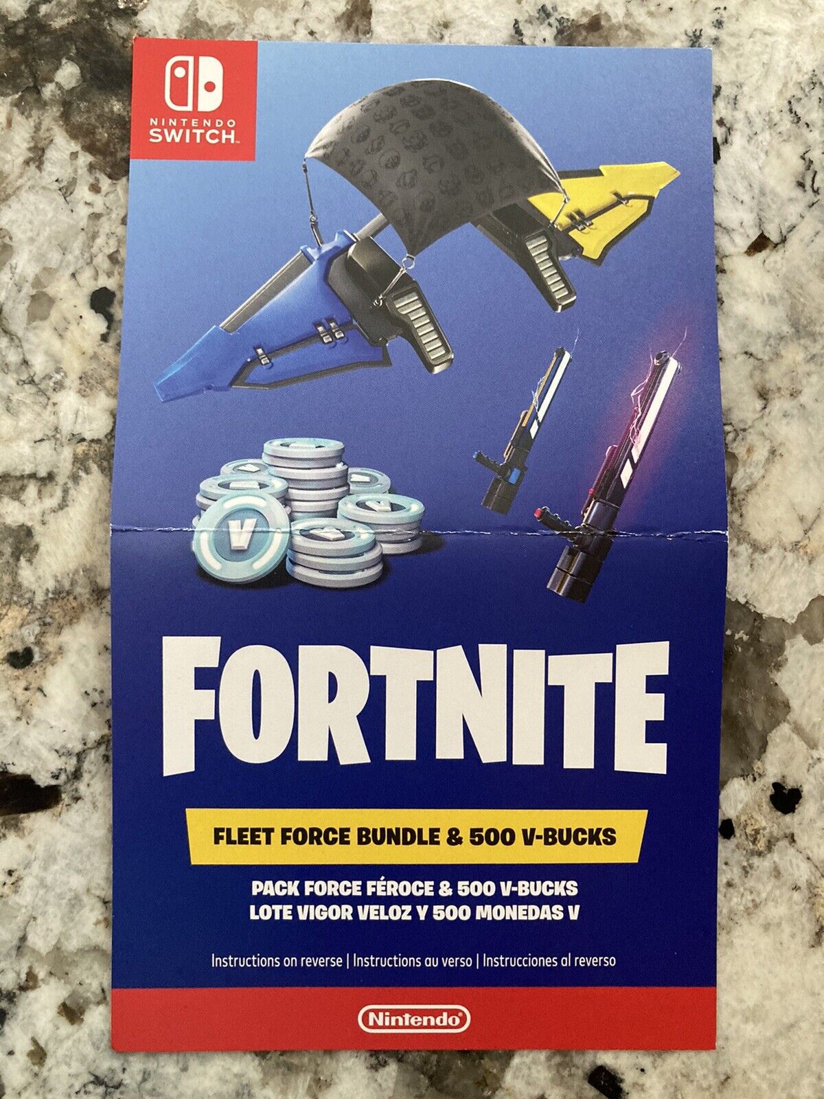 Fortnite Fleet Force Bundle Code + 500 V Bucks Nintendo Switch DLC NEW