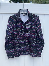 Fila Sweatshirt Womens Small Black Sport Performance 1/4 Zip Pullover Activewear
