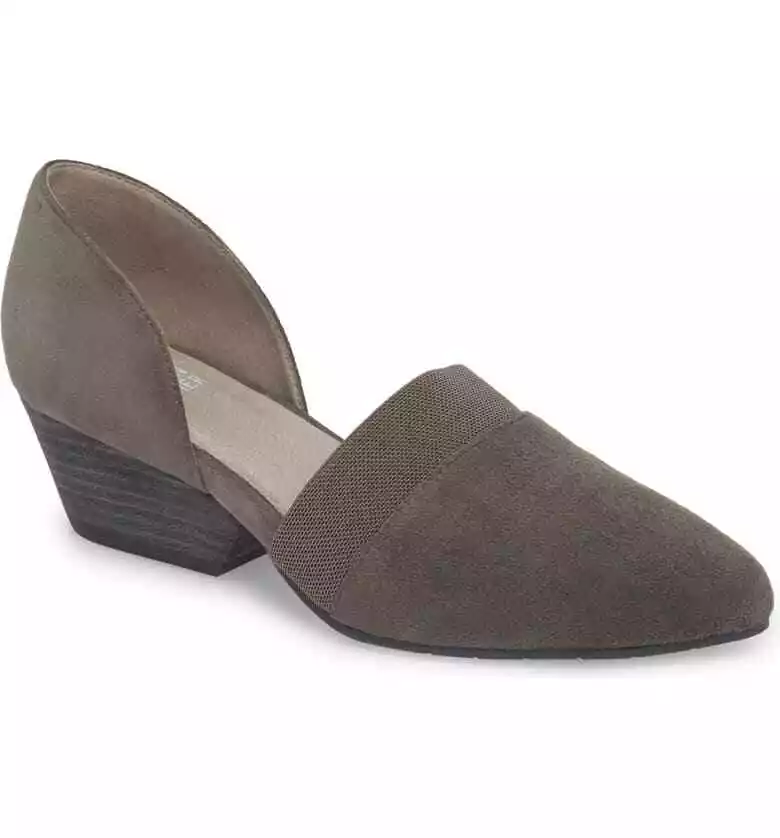 Eileen Fisher Hilly d Orsay Pump Suede Gray Color Size 10 eBay