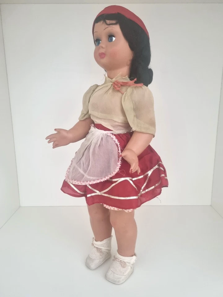 Bambola vintage anni 40 antica old doll in celluloide con abiti originali cm 66 - Immagine 4 di 4