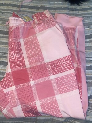 LuLaroe NWT Jax 2XL XXL 2X Pink Plaid Joggers Sweatpants Breast Cancer Awareness