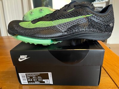 Nike Air Zoom Victory Track Spikes Brandneu Selten UK13 Schwarz/Grün
