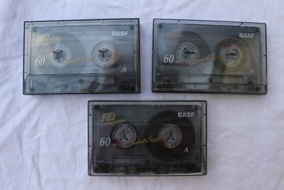 3X BASF FE Ferro Extra I 60 - Audiokassette bespielt cassettes audio tapes (24)