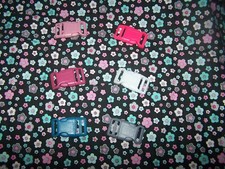 Wet Nose Designs Pink and Teal Flowers on Black Dog Collar Floral COLOR Buckle