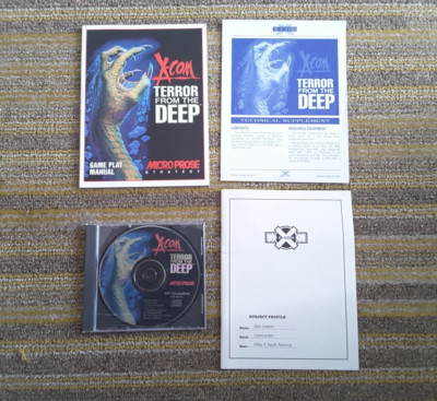 X-COM TERROR FROM THE DEEP PC CD-ROM Game +Manual & Profile (MicroProse 1995) 
