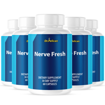 Nerve Fresh- Nerve & Brain Support- 5 Bottles- 300 Capsules