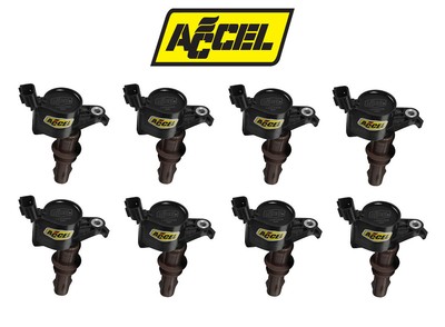 2008-2010 Mustang GT 4.6L Accel SuperCoil Engine Ignition Coils Black - Set of 8
