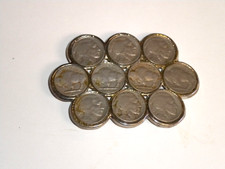 VINTAGE BUFFALO NICKEL BELT BUCKLE HEAVY 1939-1937 INDIAN HEAD COINS