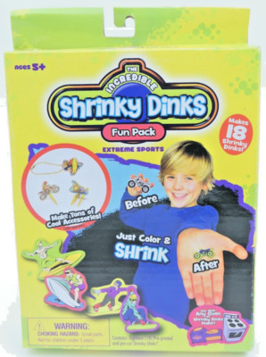 The Incredible SKRINKY DINKS Fun Pack, 18 Pre-Cut & Printed Extreme Sports NEW